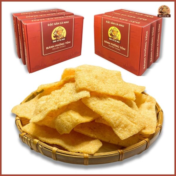 Bánh phồng tôm Cà Mau chiên vàng giòn
