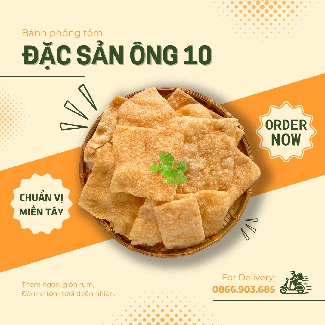 Quà biếu bánh phồng tôm Cà Mau Ông 10 – sang trọng, ý nghĩa